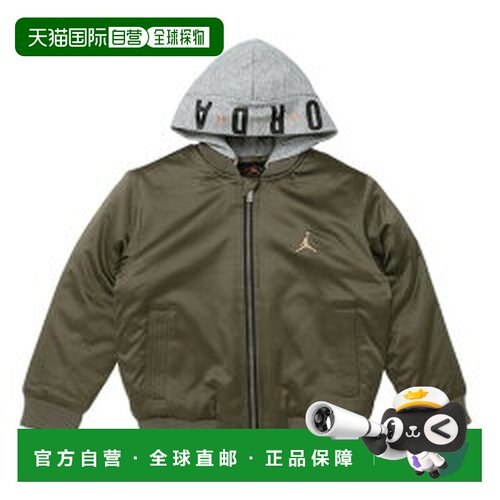 日本直邮Nike/耐克夹克外套 字母Logo拉链连帽飞行员儿童款 85D64