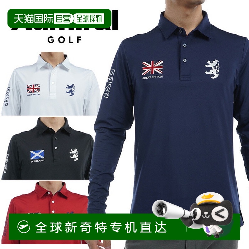 日本直邮Admiral Golf Flag 长袖衬衫 男士秋冬高尔夫服 ADMA474