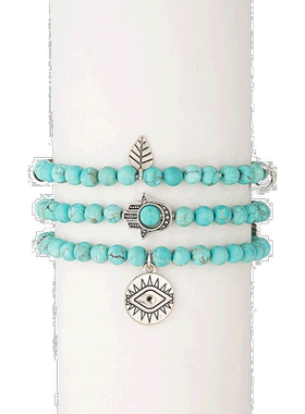 自营eye candyToya 串珠手链套装 - 绿松石 - 绿松石 【美国奥莱