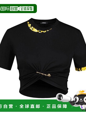 香港直邮VERSACE 女士T恤 10209011A14833 AW2025 黑色 Versace T