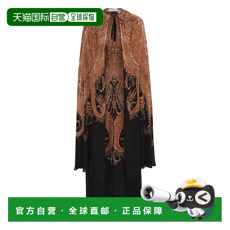 香港直邮ZIMMERMANN 女士 黑色佩斯利印花连衣裙 5207DF251