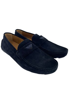 Emporio Armani 鹰标圆头乐福鞋 X4B059XC424