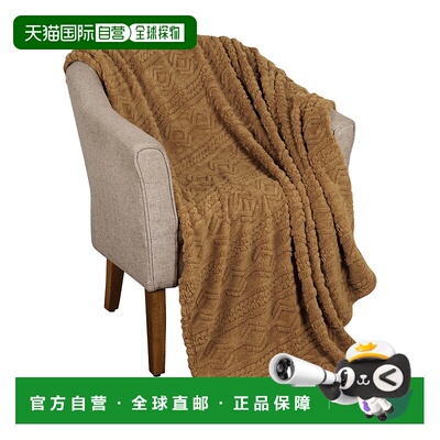 自营Superior 北极波西米亚风针织提花抓绒毯子中等重量蓬松床上