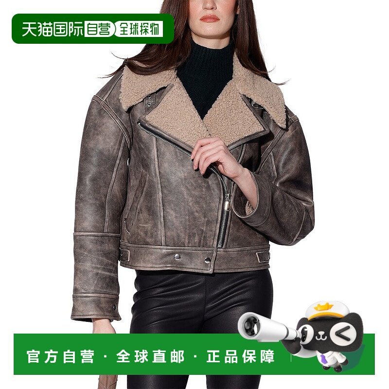 自营Walter Baker Richie Shearing夹克-黑色 美国奥莱直发