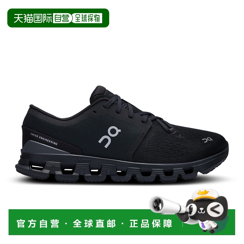 日潮跑腿ON昂跑 女士 Cloud X 4 网面透气运动鞋 Black | Eclipse