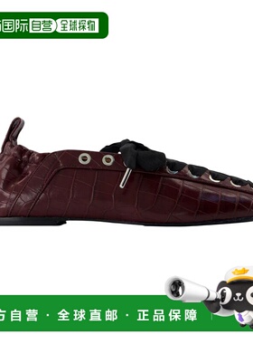 香港直邮GANNI 女士芭蕾乐福鞋 B1020043 SS2026 红色