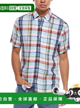 自营Robert Talbott Morgan Linen Shirt - blue 美国奥莱直发