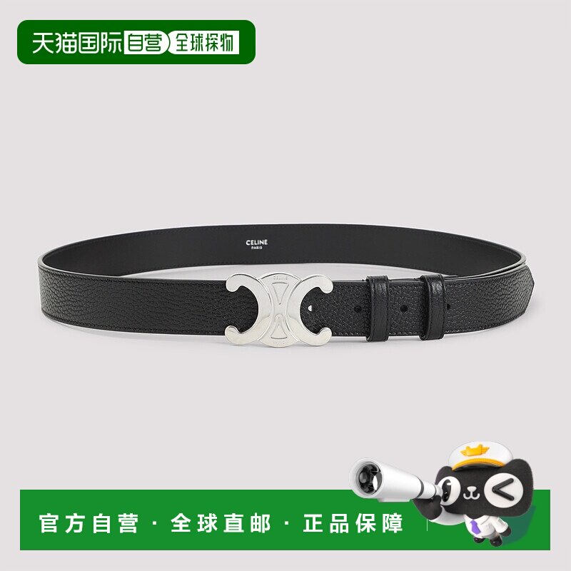 香港直邮CELINE 男士腰带 45BIE3AUY38SI SS2026 黑色 Triomphe