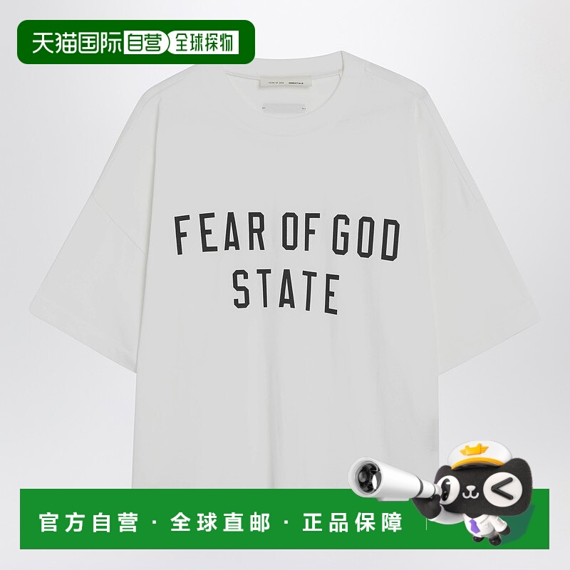 1h可退 香港直邮潮奢 Essentials 女士 白色圆领带LogoT恤 125SP2