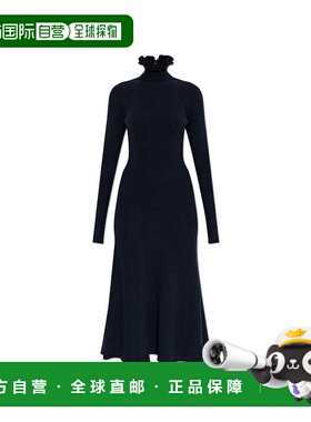 1h可退 香港直邮alaia 女士 斜紋軟呢針織高領連身裙 AA9R2779K09