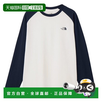 日本直邮北面THE NORTH FACE Logo圆领拼色插肩长袖T恤 男款