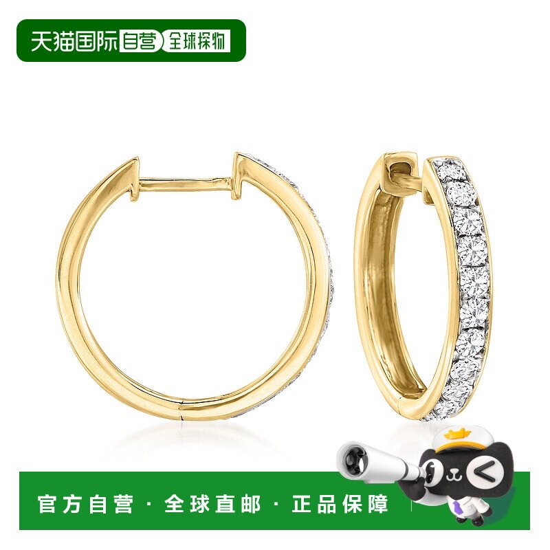 ��ɫ�� One Size ��Ӫ 14kt �׽� Ross-Simons ��ʯ����Ȧ�ζ��� - ��ɫ ��������