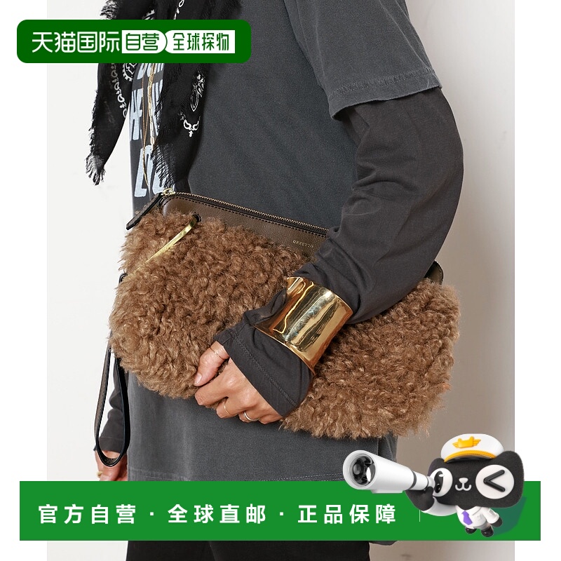 1h可退 日本直邮ORSETTO 女装 仿皮毛一体设计 拉链手拿包 250925