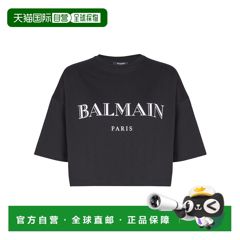 1h可退 香港直邮BALMAIN 女士T恤 FF2EE145BD28EAB AW2025 黑色 T