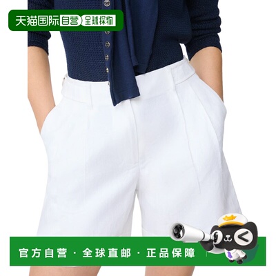 自营J.McLaughlin Ebba亚麻混纺短款白色 美国奥莱直发短裤