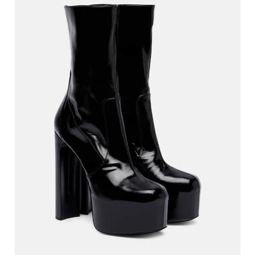 潮奢 Saint Laurent 圣罗兰 女士 Billy 95 皮质防水台中筒靴子