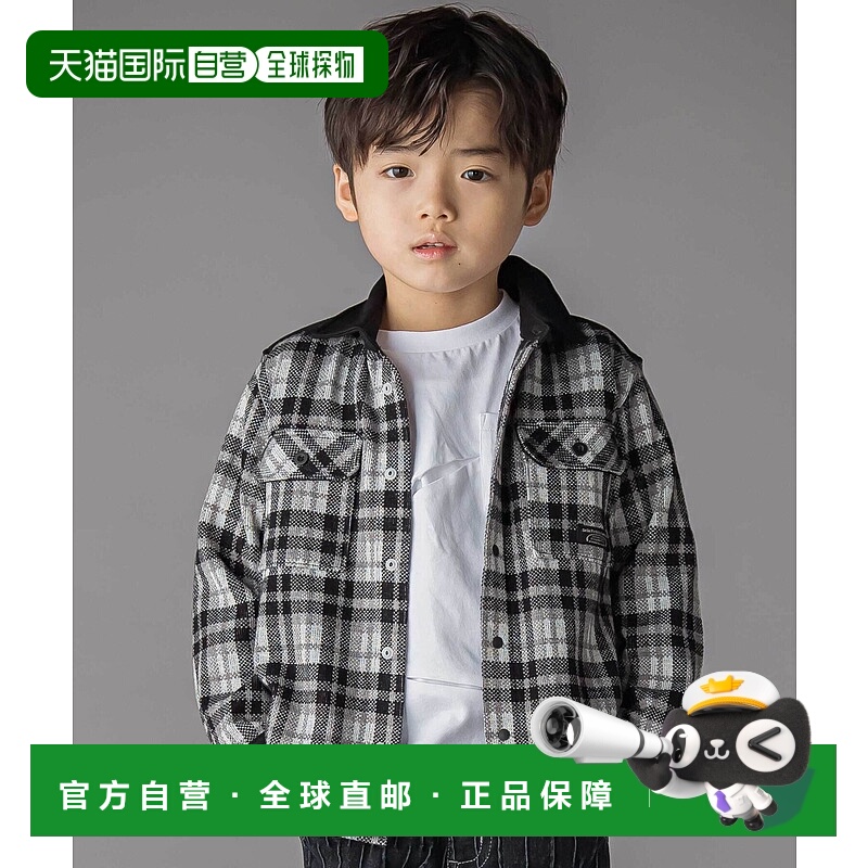 1h可退 日本直邮BeBe Petits Pois Vert 儿童拼接针织衬衫 95~150