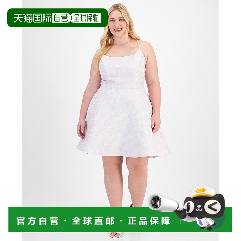 自营 b. darlinB.Darlin Fit&Flare连衣裙女式奶油色金属无袖套头