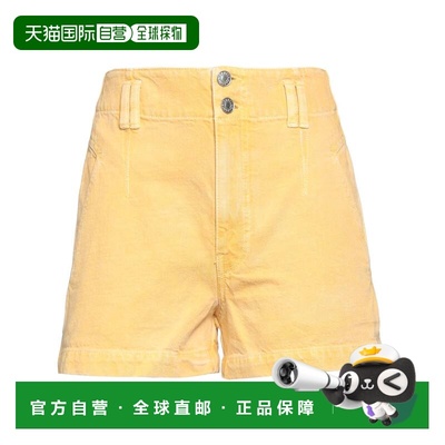 1h可退 香港直邮潮奢 ISABEL MARANT 女士 牛仔短裤 yellow黄色