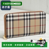 Check Zip Wallet 日本直邮Burberry 圆形拉链长钱包 Vintage
