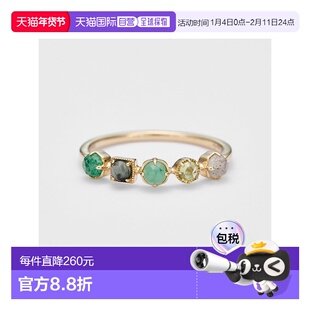 日本直邮日潮 agete阿卡朵 K10多宝石戒指橄榄石