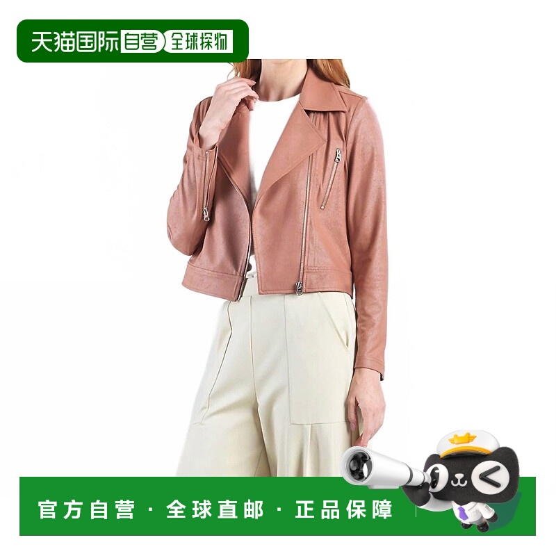 自营clara sunwooLiquid Leather Zip Cuff Moto Waist Jacket In