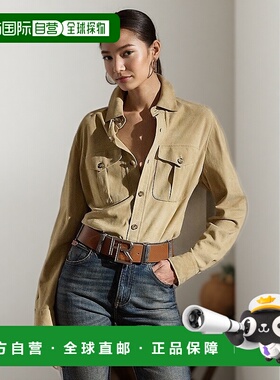 自营欧洲直邮RalphLauren拉夫劳伦 Landry 绒面小羊皮衬衫