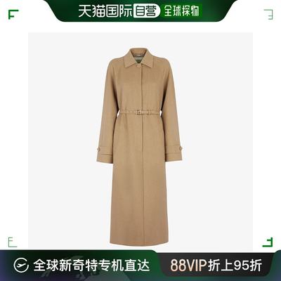 香港直邮潮奢 Fendi 芬迪 女士 大衣米色羊绒大衣 FF8998ANQ1