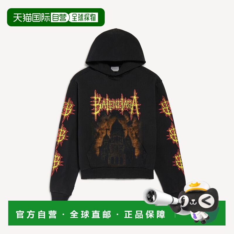 欧洲直邮Balenciaga Sacre Cœur 中版连帽卫衣（黑色）帽衫