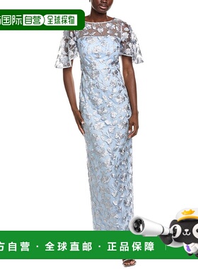 自营JS Collections Brooke Column Gown - blue 美国奥莱直发