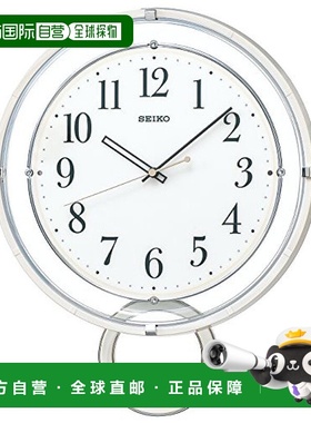 【日本直邮】seiko精工家居挂钟电波指针式挂钟装饰摆白色做工精