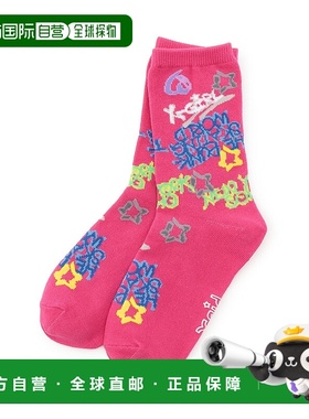 日本直邮X-girl Stages 涂鸦印花中筒袜