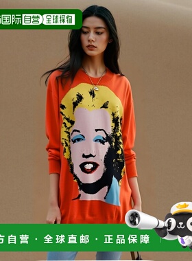 韩国直邮JUNYA WATANABE 23SS 套头橙色圆领针织毛衣羊毛