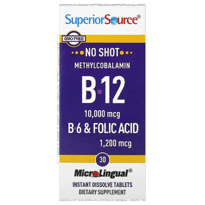 香港直邮Superior Source,甲钴胺 B-12、B-6 和叶酸，30 粒 Micro