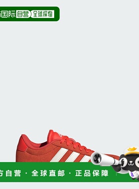 自营adidas VL Court 3.0童鞋-亮红色/白色/灰白色 美国奥莱直发