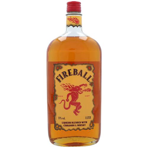 欧洲直邮fireball火龙肉桂口味威士忌配制酒33度1000ml加拿大洋酒