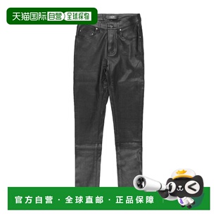1h可退 香港直邮AMIRI 女士 皮革裤子 black黑色 舒适时尚直筒裤