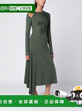 香港直邮VICTORIA BECKHAM 维多利亚 贝克汉姆 女士 绿色中长连衣