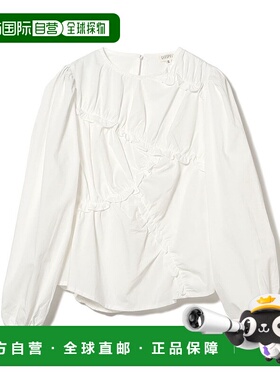 1h可退 日本直邮GHOSPELL 女装 宽松袖口 不对称褶饰设计上衣 611