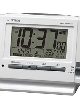RHYTHM 闹钟 8RZ222SR03 白色 床头 桌上