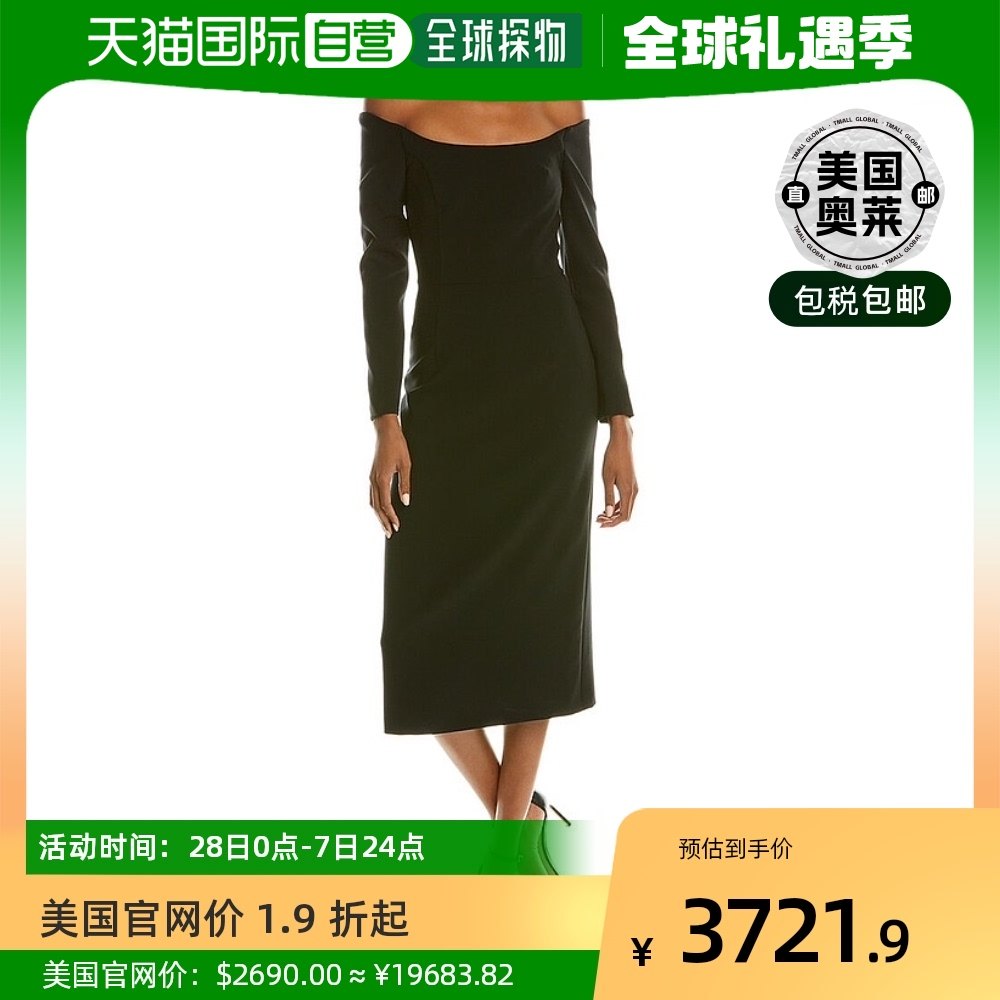 Carolina Herrera 露肩早秋新款连衣裙 黑色 【美国奥莱】直发