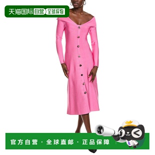 美国奥莱直发 粉红色 自营lela roseLela玫瑰露肩迷笛连衣裙