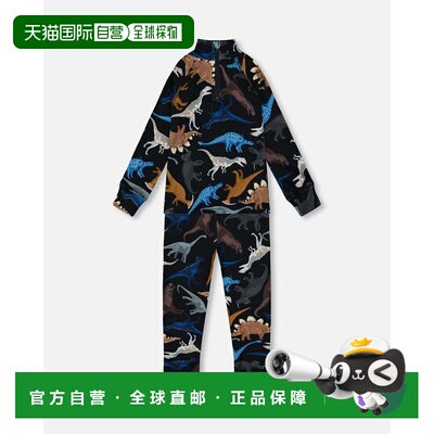 自营deux par deuxTwo-Piece Thermal Underwear Seat Black Dino