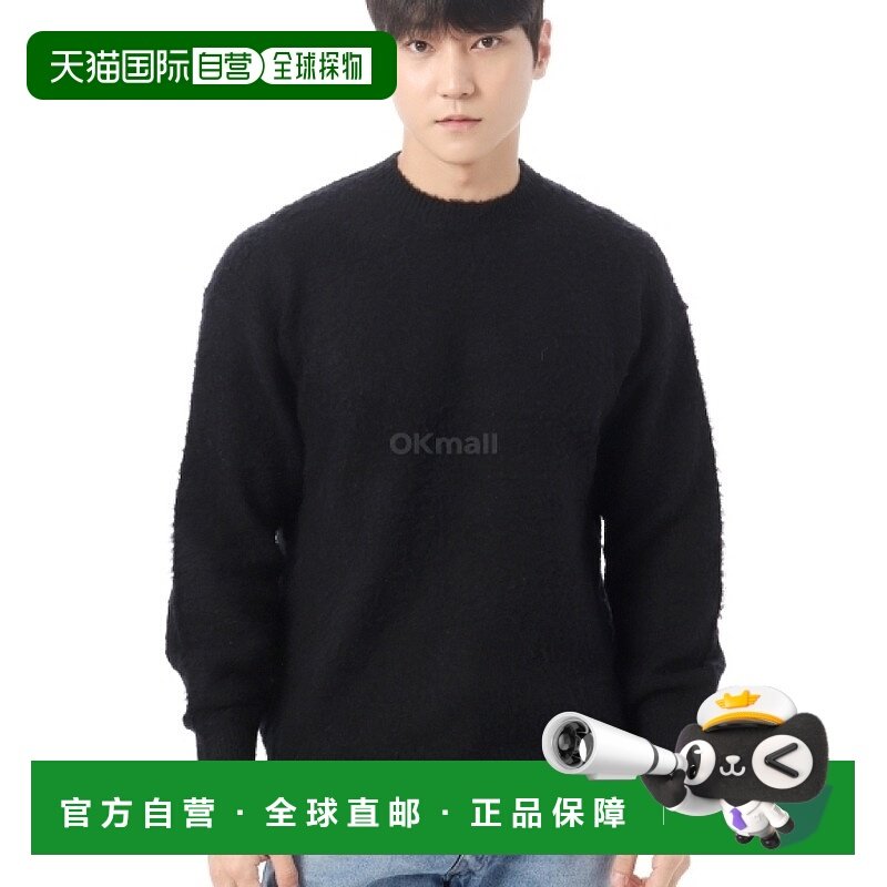 韩国直邮AURALEE 拉绒羊毛羊绒真丝针织 P/O 黑色 (A24AP02WK) 圆