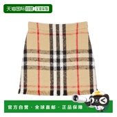 女士 1h可退 香港直邮burberry 半身裙格纹羊毛