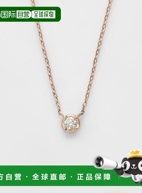 1h可退 日本直邮agete 阿卡朵 女士 K10玫瑰金 单颗钻石项链 0.03