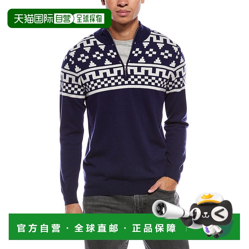 自营Brodie Cashmere Fairisle Wool & Cashmere-Blend 1/4-Zip M