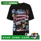 女士T恤 WDTT324756UBK AW2024 香港直邮WE11DONE 黑色 拼贴T恤