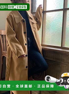 日本直邮JUNOAH 胸口袋大翻领长款外套 AM5609EW01177 外套风衣