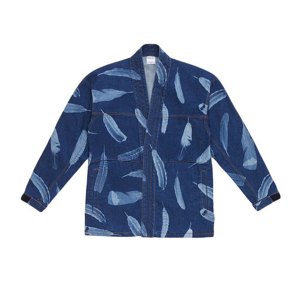 marcelo burlon 23年新款 aop系列 男士蓝色棉质和服外套